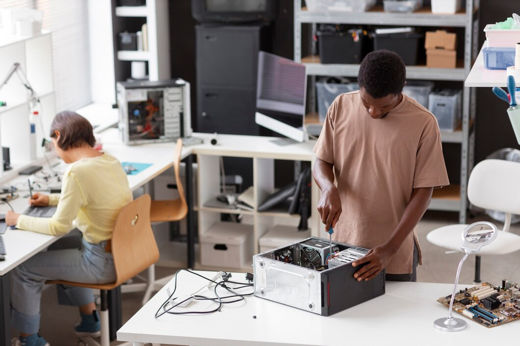 Recycling of networking devices, switches, routers, printers, scanners, UPS systems, and peripherals.